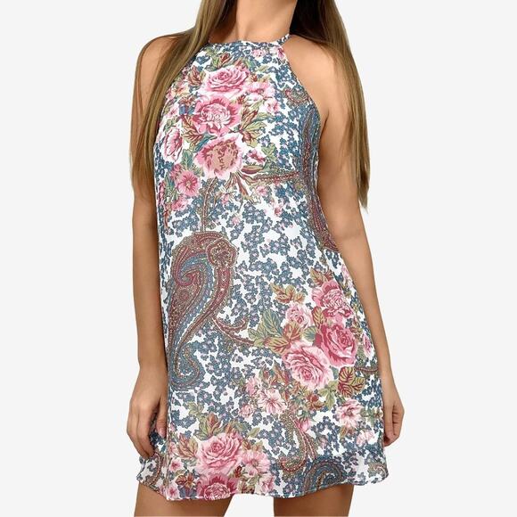 Show Me Your Mumu Gomez Mini Dress Size S Gray Gardens Floral Boho Summer - Picture 1 of 15